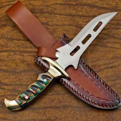 Handmade D2 Steel Full Tang Bowie Knife | 12" Hunting & Camping Blade