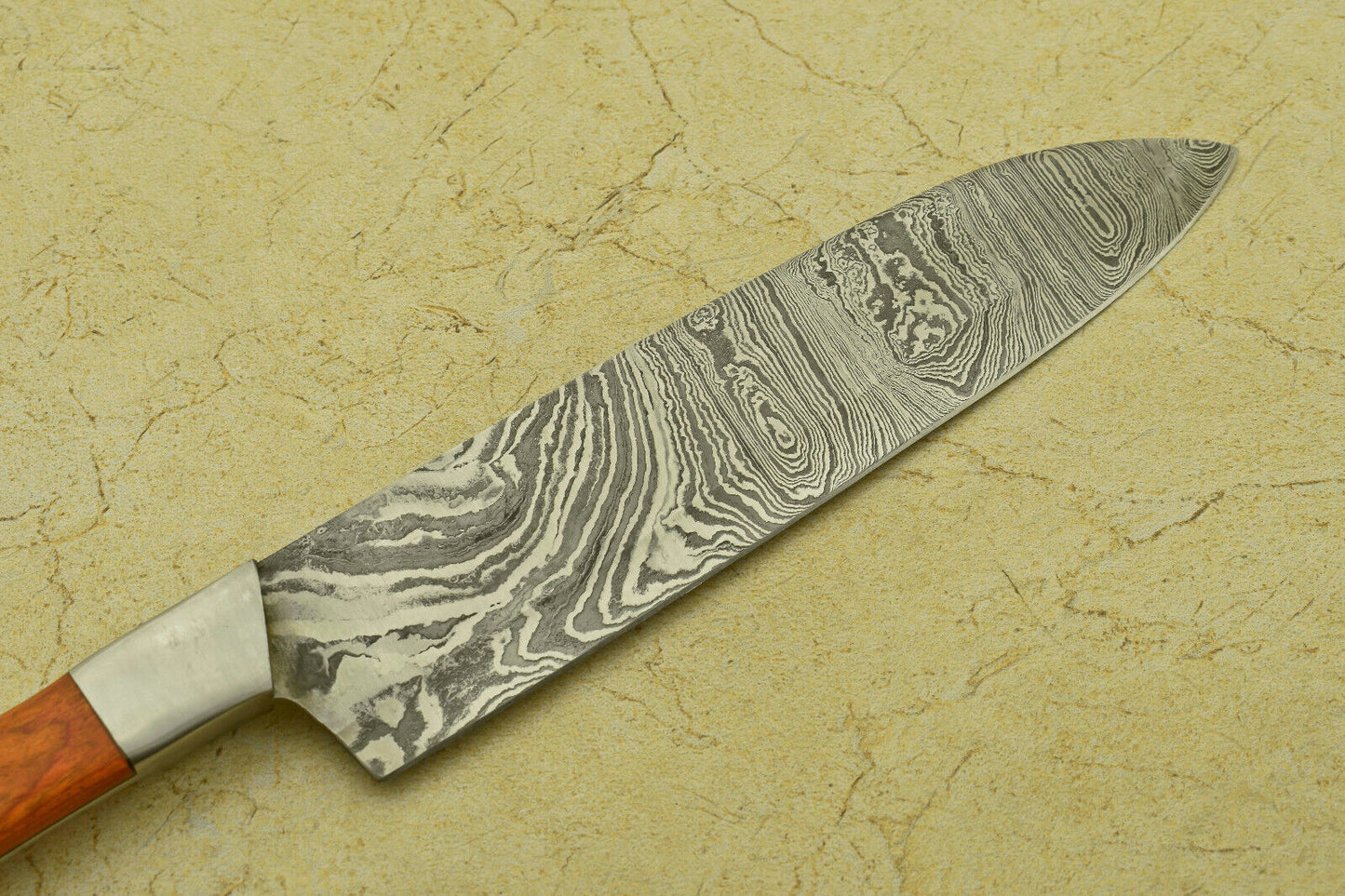 Custom Handmade Forged Damascus Steel Chef Kitchen Knife with Pakka Wood Handle – 11.75" Professional Cooking Knife