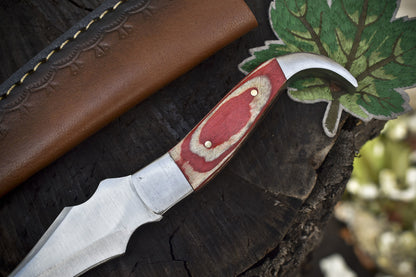 Steel Skinner Knife | Hardwood Handle & Steel Bolster | Hiking Knife