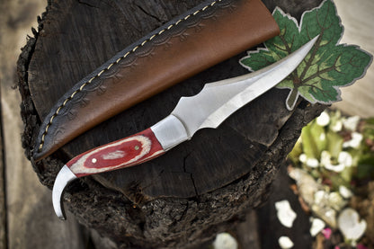 Steel Skinner Knife | Hardwood Handle & Steel Bolster | Hiking Knife