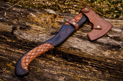 Custom Hand Forged Carbon Steel Viking Axe VALHALLA AXE Throwing Axe with Sheath