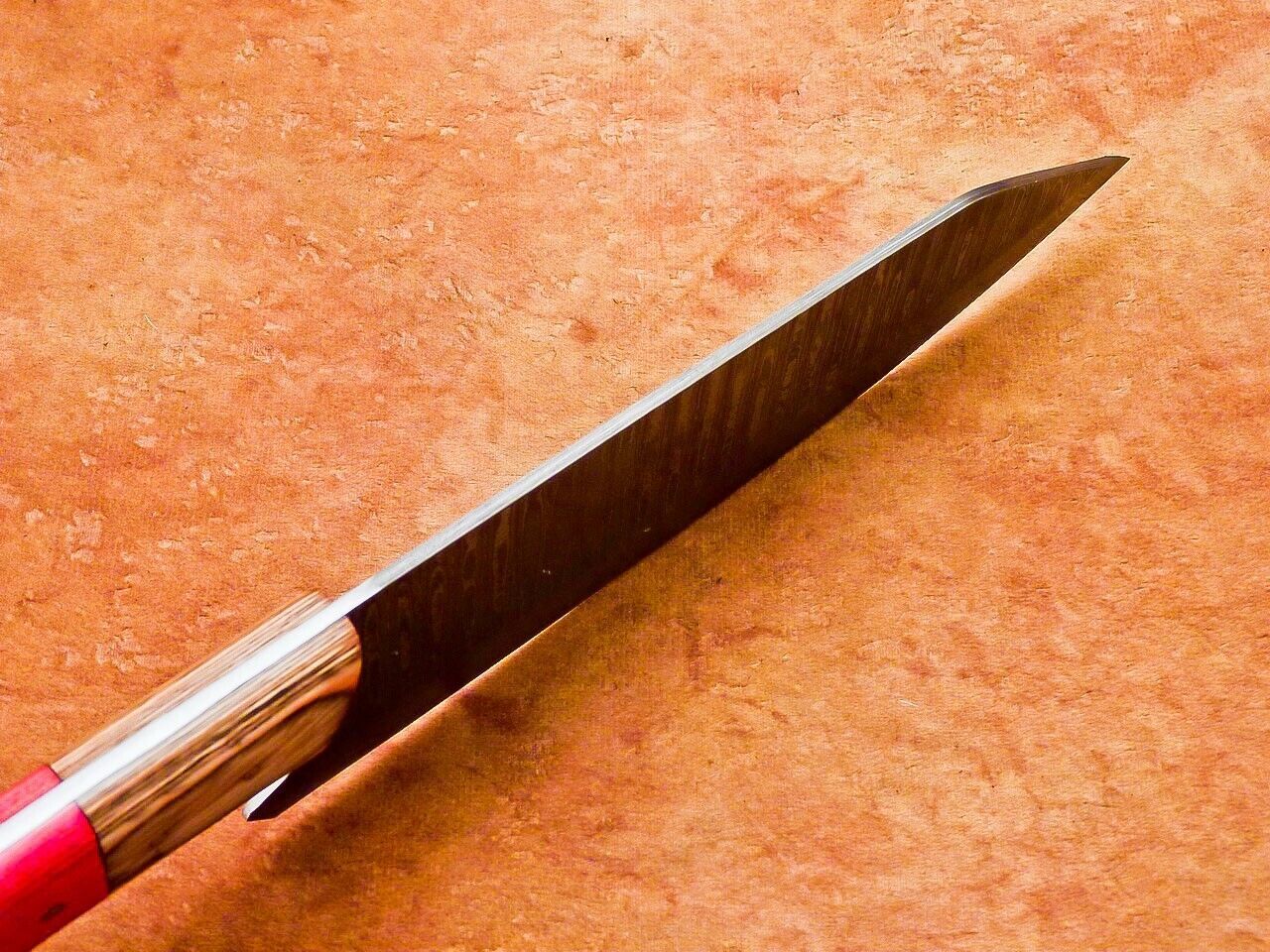 13" Professional Chef Kitchen Knife Damascus Blade Handmade Hardwood Handle