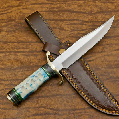 Custom Handmade 12 Inch D2 Steel Blade Hunting Bowie Outdoor Knife – Full Tang Survival Blade