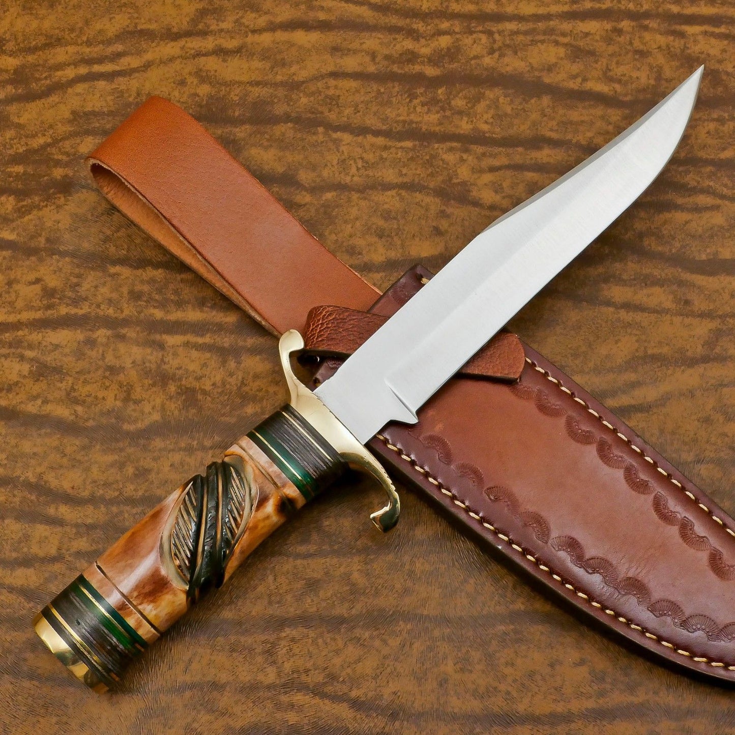 Handmade D2 Steel Bowie Knife | Hunting & Outdoor Fixed Blade 12"