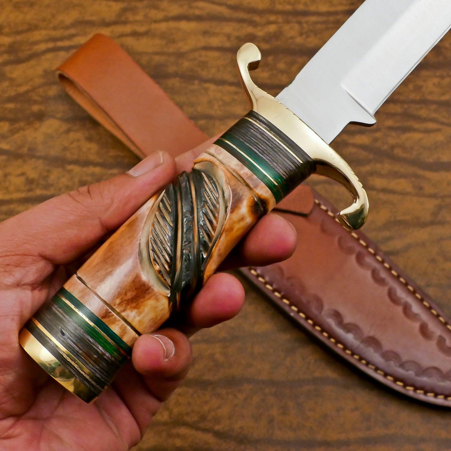 Handmade D2 Steel Bowie Knife | Hunting & Outdoor Fixed Blade 12"