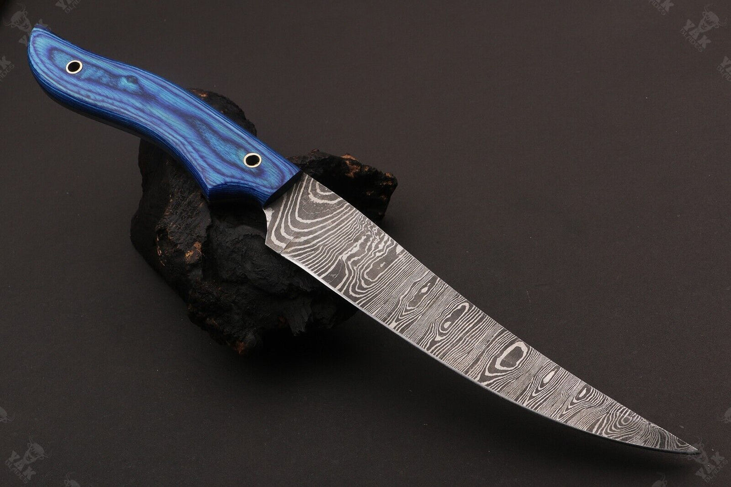 13" Custom Handmade Damascus Fillet Knife Custom Fillet Knife With Pakka Wood Handle