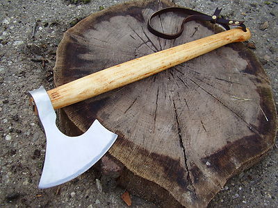 Hand Forged Viking Medieval Axe with Hardened Steel Cutting Edge – 20 Inch Handle