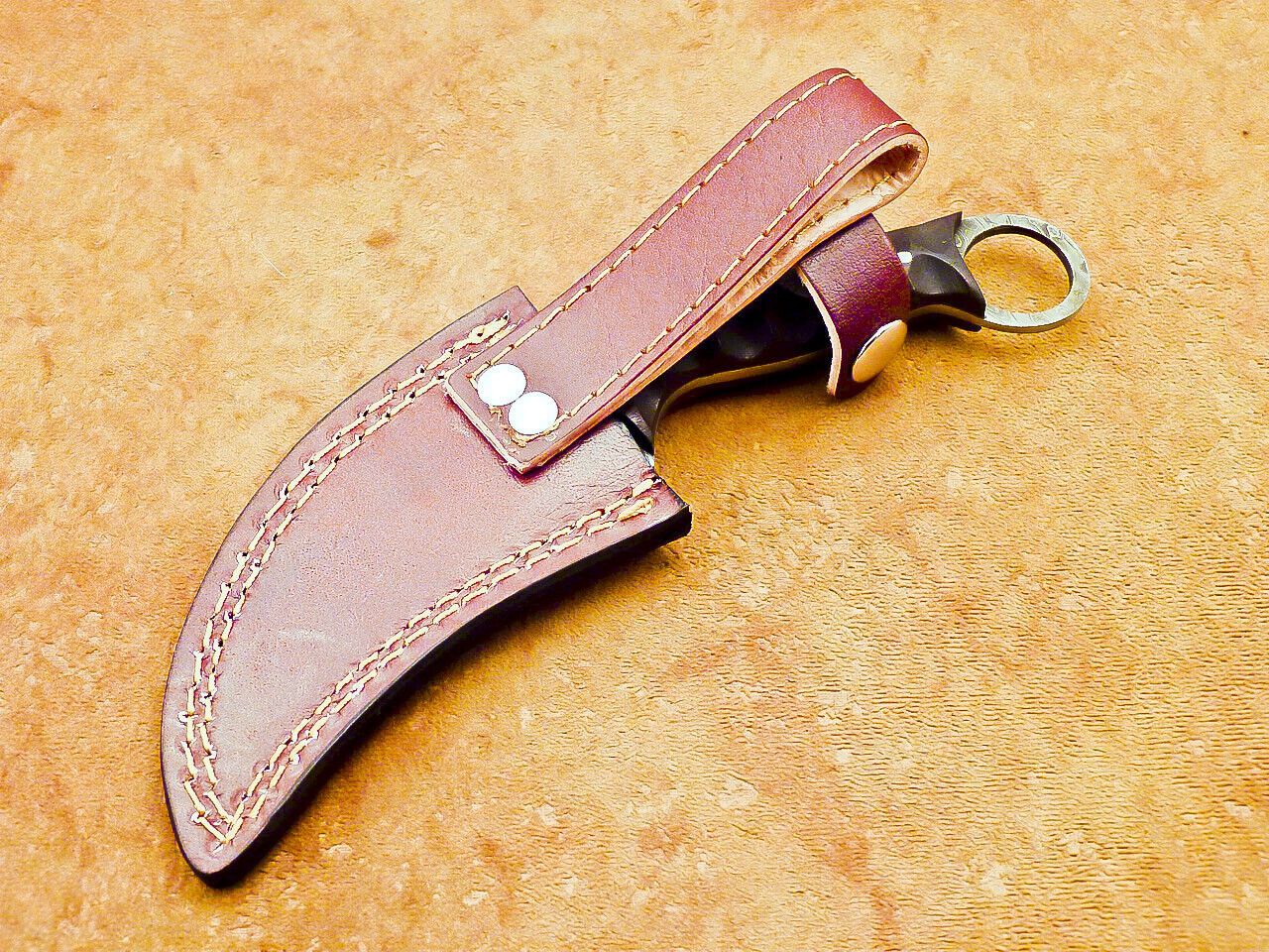 Damascus Karambit 7.5” Handmade Full Tang Damascus Steel Karambit Knife with Wood Handle