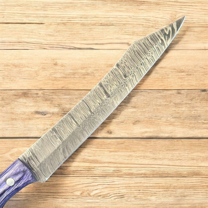 Handmade Kitchen Fillet Knife 12" Damascus Steel Fillet Knife W/Sheath