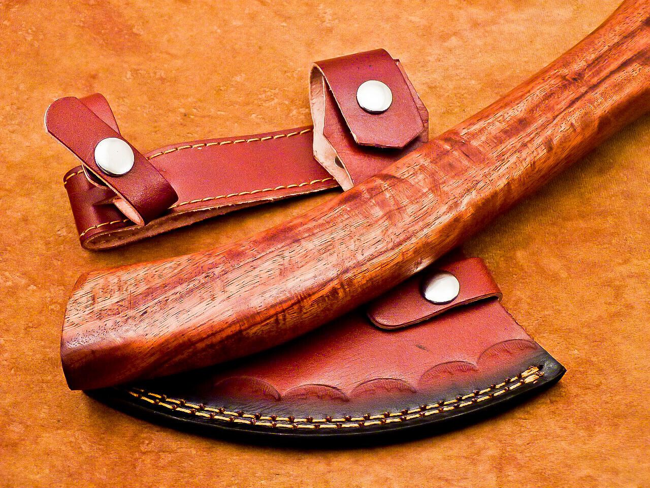 Custom Hand Forged Viking Bearded Steel Camping Hatchet Tomahawk Axe 16 Inch Natural Wood Handle