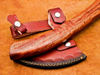 Custom Hand Forged Viking Bearded Steel Camping Hatchet Tomahawk Axe 16 Inch Natural Wood Handle
