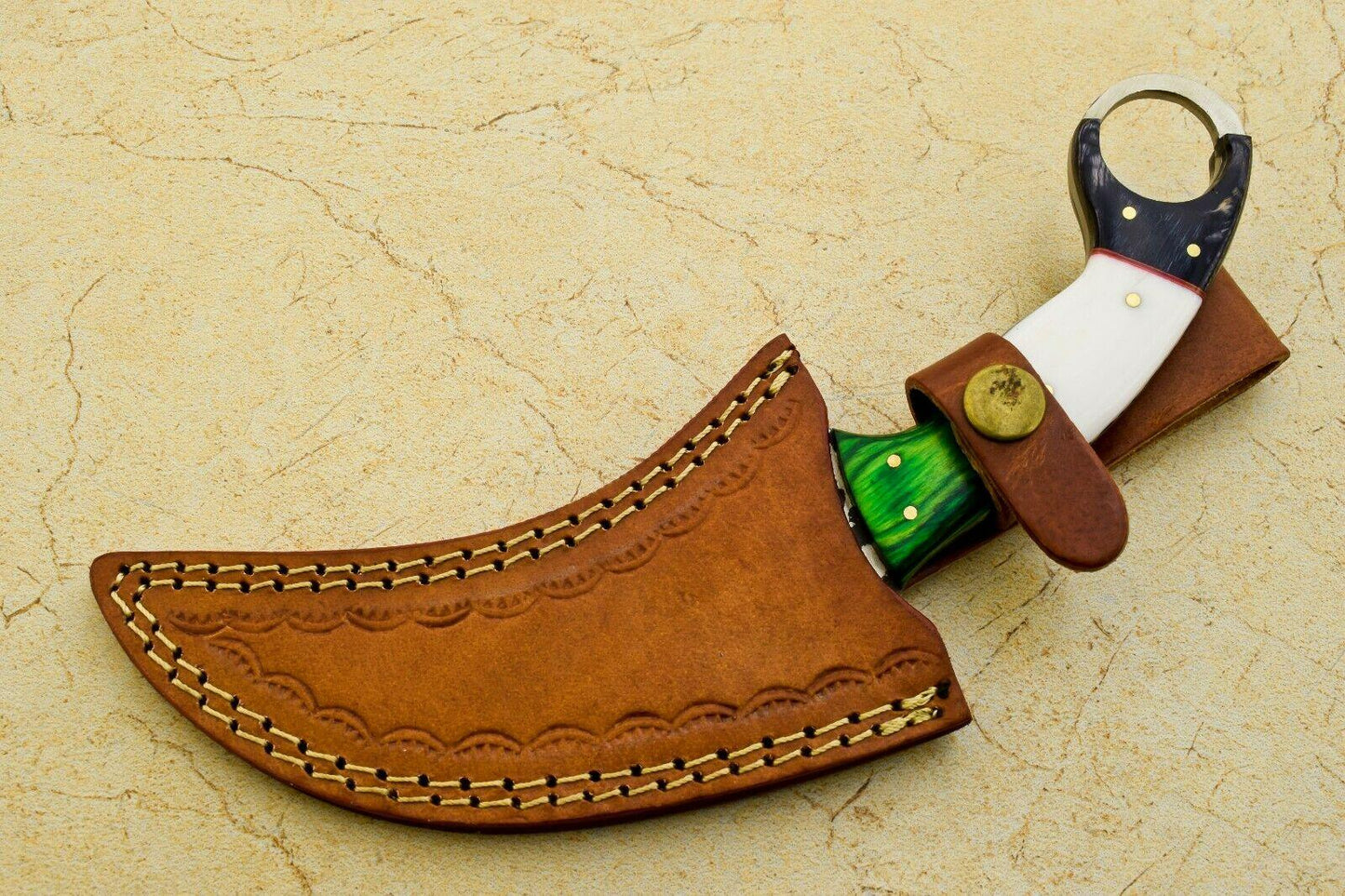 9" Custom Damascus Karambit Knife Karambit Damascus Steel Knife With Wood and Resin Handle