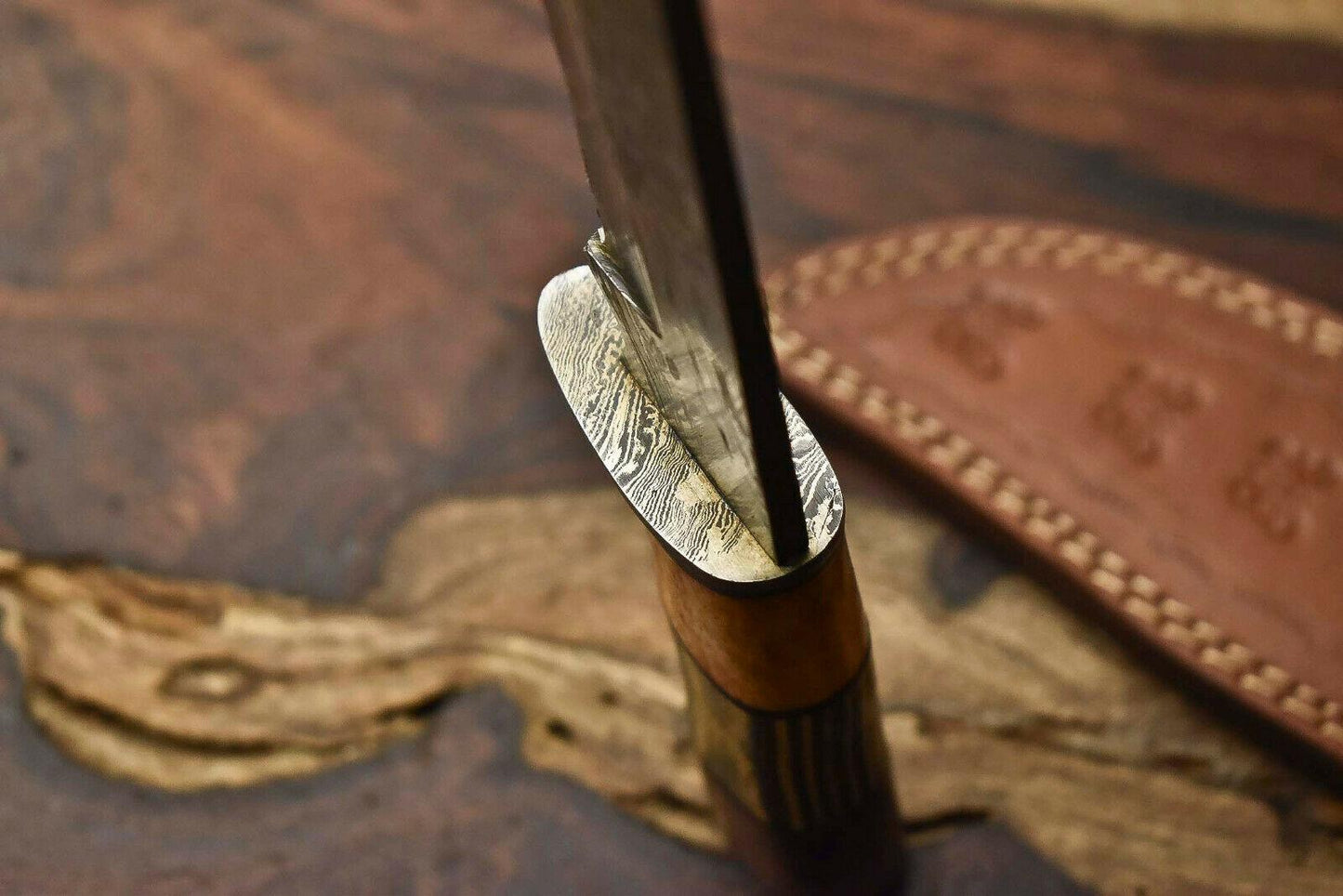 12" Handmade Damascus Bowie Knife – Hardwood Handle & 384-Layer Blade
