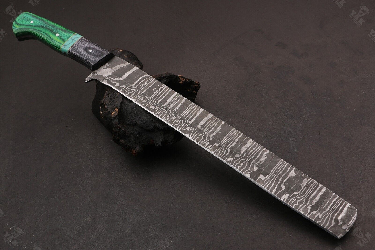 16" Handmade Damascus Steel Brisket Knife – Forged Kitchen & Chef Carving Knife with Camel Bone Handle