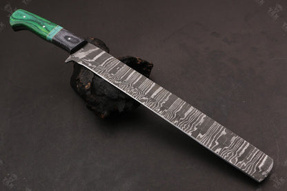 16" Handmade Damascus Steel Brisket Knife – Forged Kitchen & Chef Carving Knife with Camel Bone Handle
