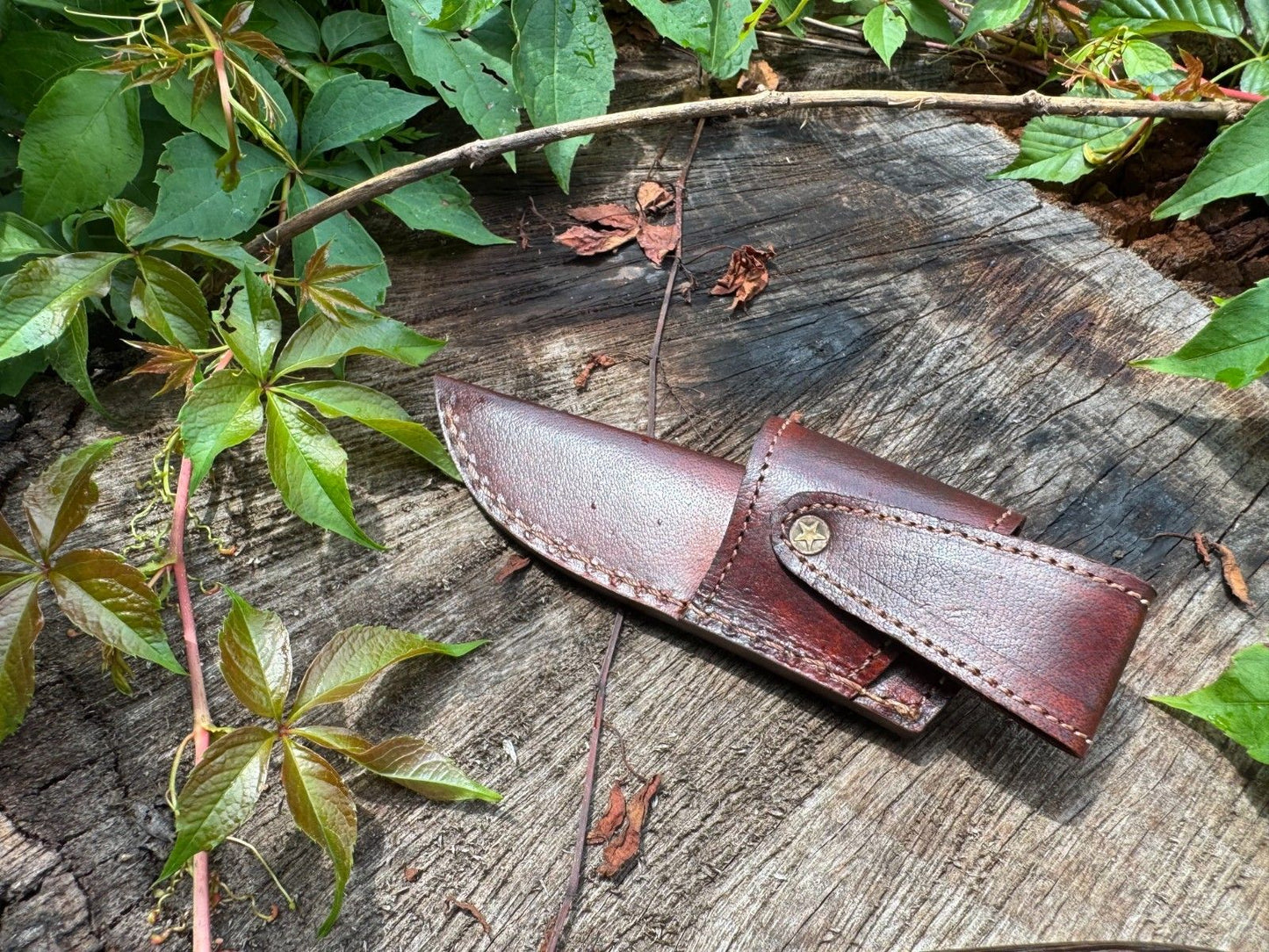 Rasp Cowboy Bull Cutter Knife With Pancake Leather Sheath Custom Bull Cutter Knife