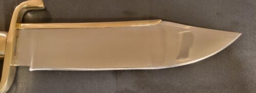 Handmade D2 Steel Hunting Bowie Knife with Coffin-Shaped Micarta Handle