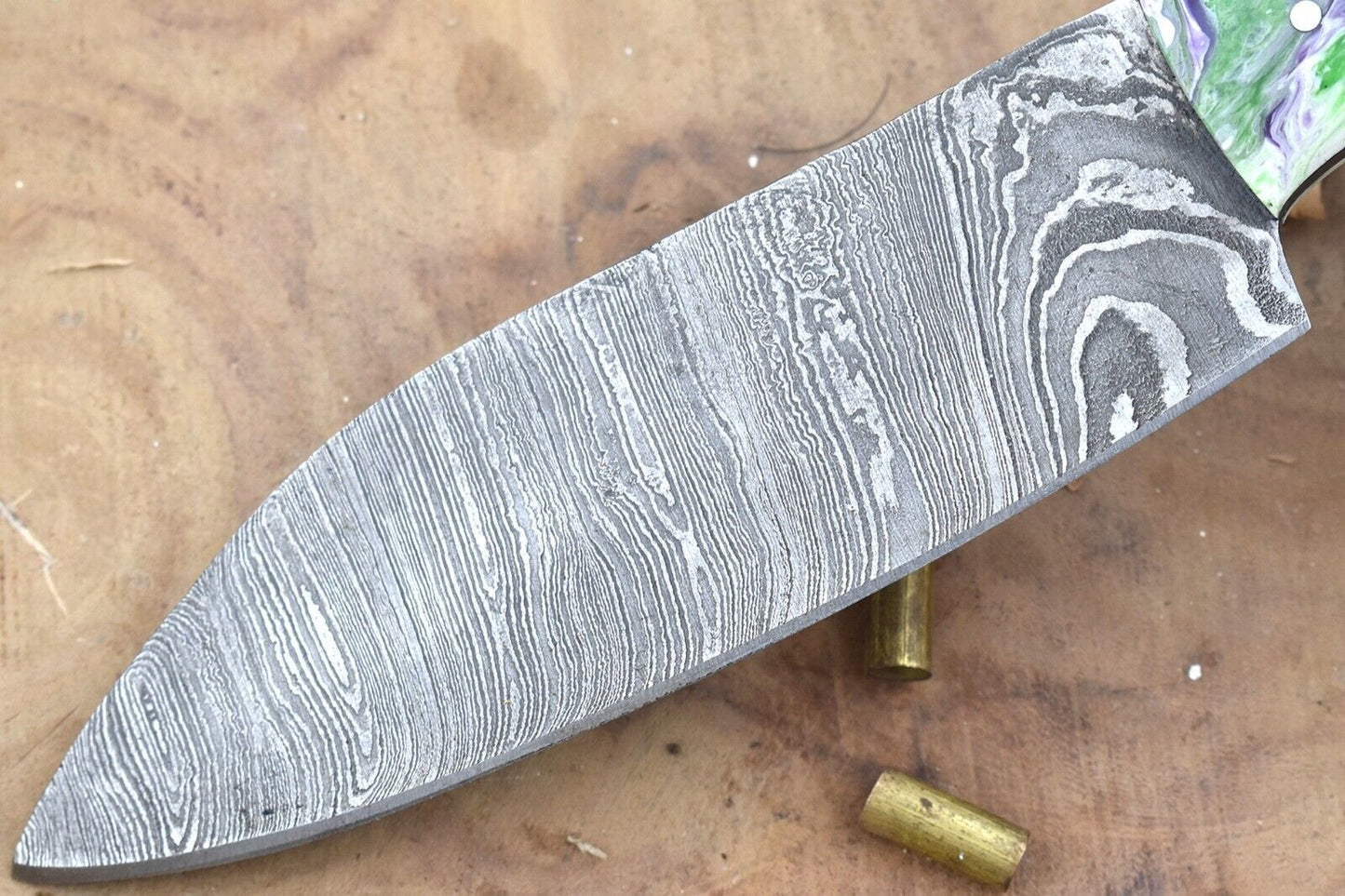 Custom Handmade Damascus Steel Chef Knife – 9.5" Kitchen Knife with 5" Blade & Multi Resin Handle