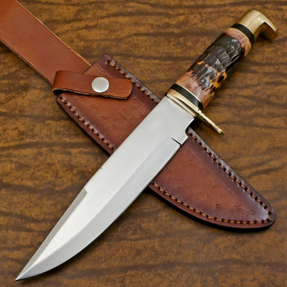 Ultimate 12 Inch D2 Steel Hunting Bowie Knife – Handmade Full Tang Outdoor Survival Blade