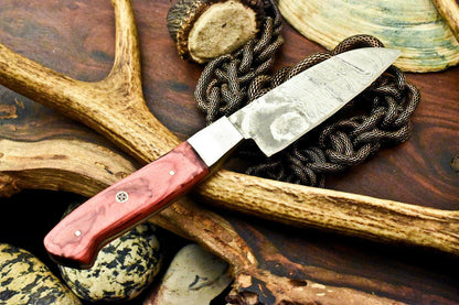 Handmade Damascus Steel Chef & Hunting Knife | 9" Full Tang with Hardwood Handle