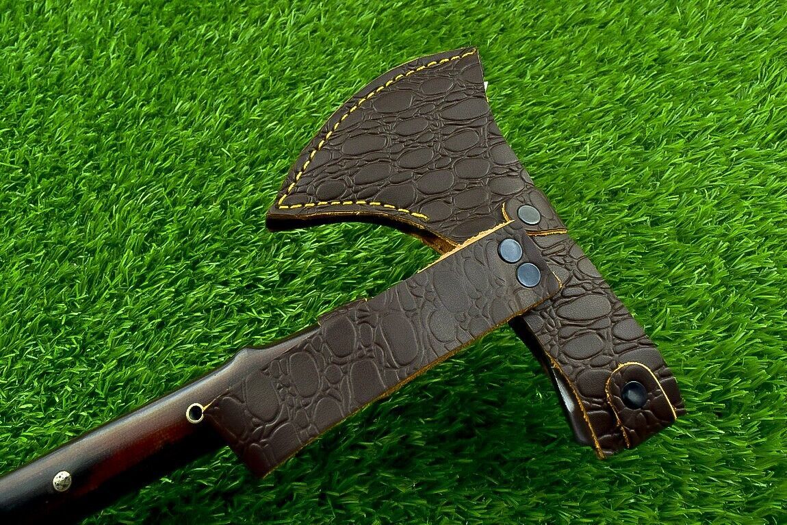 Handmade D2 Steel Viking Axe – TOMAHAWK, Hatchet, Integral Bearded Axe with Micarta Handle