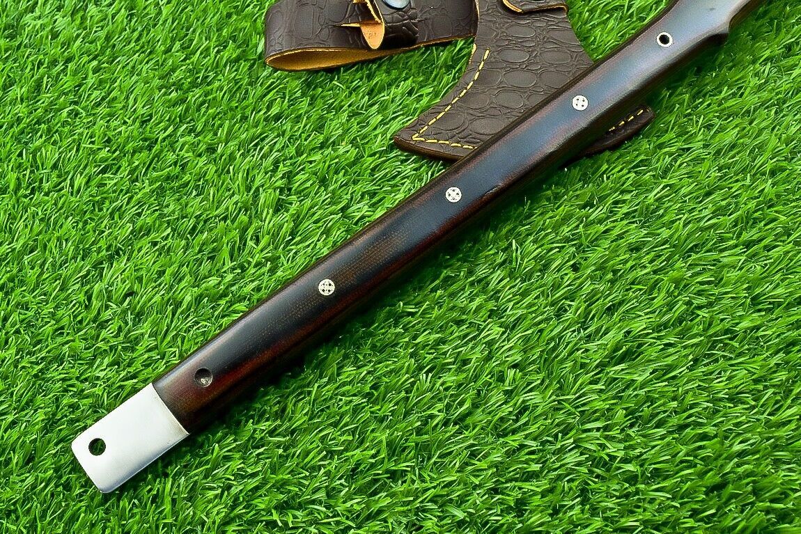 Handmade D2 Steel Viking Axe – TOMAHAWK, Hatchet, Integral Bearded Axe with Micarta Handle