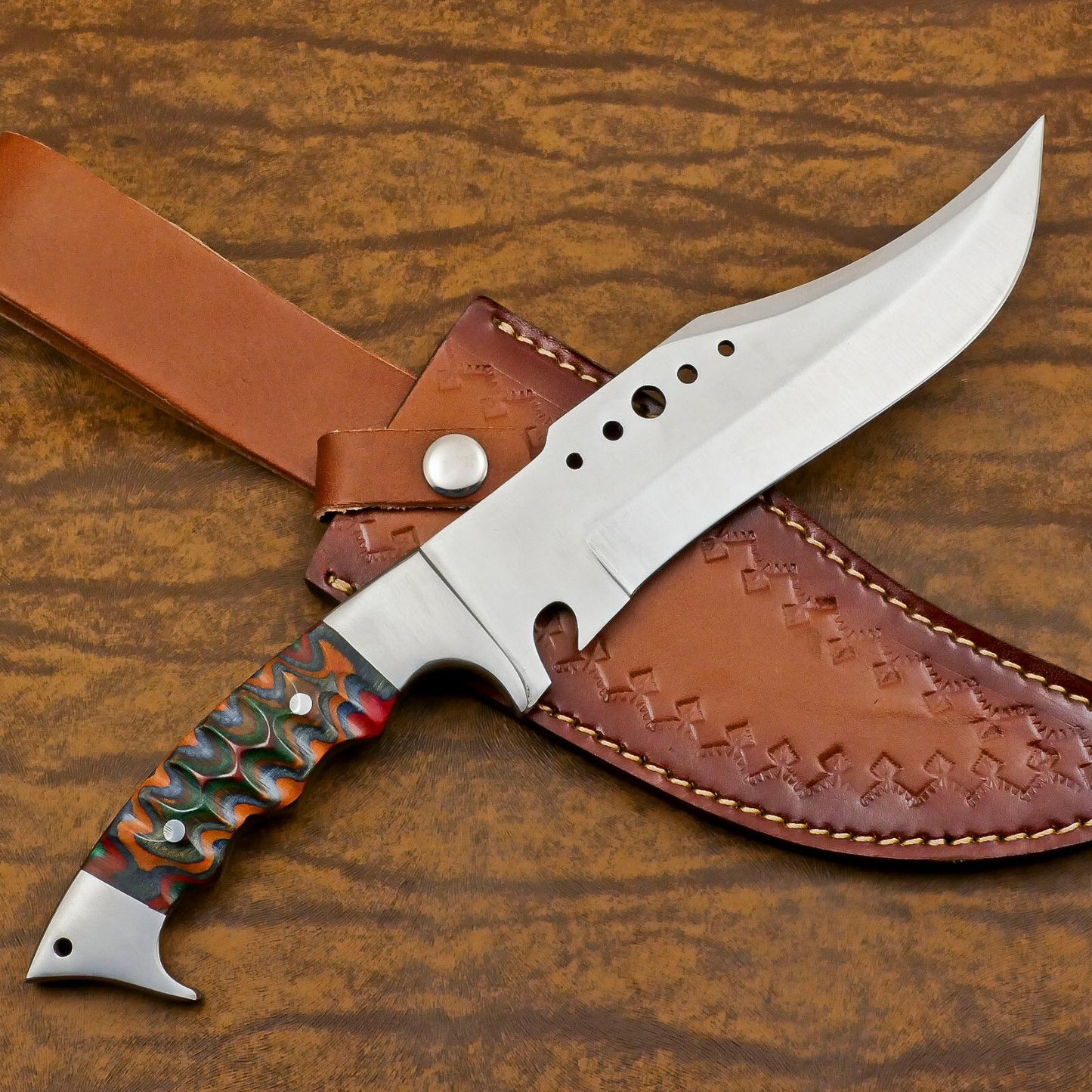 Handmade Stainless Steel Bowie Knife | Full Tang Hunting & Survival Knife 12"