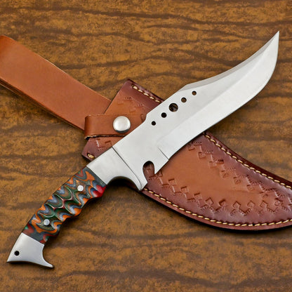 Handmade Stainless Steel Bowie Knife | Full Tang Hunting & Survival Knife 12"