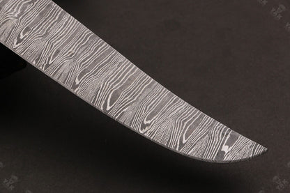 12" Custom Hand Forged Twist Damascus Fillet Knife Best Fillet Knife With Leather Sheath