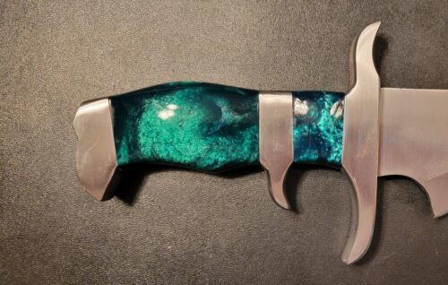 Warrior D2 Combat Persian Bowie Knife | 12-Inch Blade with Green Resin Handle