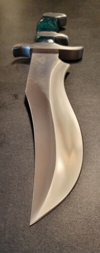 Warrior D2 Combat Persian Bowie Knife | 12-Inch Blade with Green Resin Handle