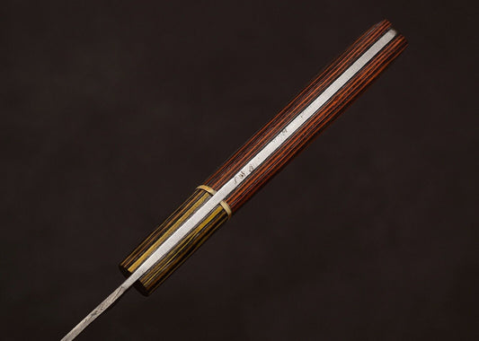 Handmade Damascus Steel Kitchen Chef Fillet Knife with 8" Blade & Pakka Wood Handle + Leather Sheath