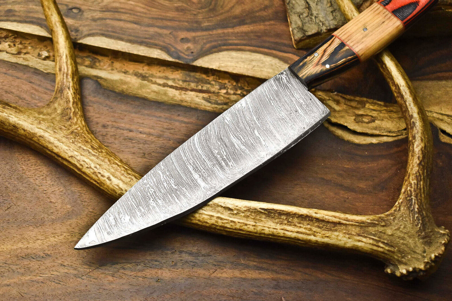 12.0" Handmade Damascus Steel Blade Kitchen Chef Full Tang Knife – Custom Forged