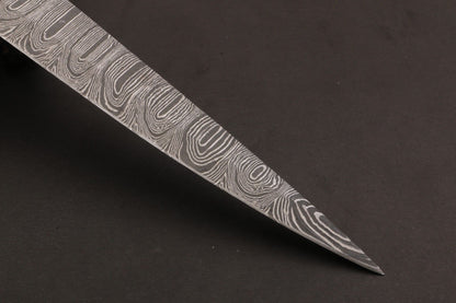 12" Custom Hand Forged Twist Damascus Fillet Knife Damascus Steel Fillet Knife W/Sheath