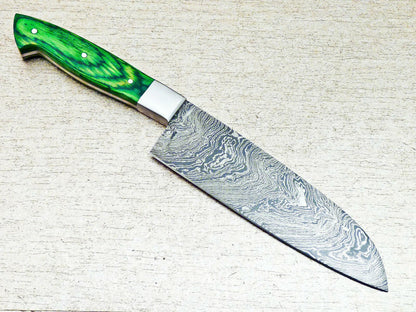 Handmade Damascus Steel Hard Wood Hunting Cleaver Chopper Chef Knife