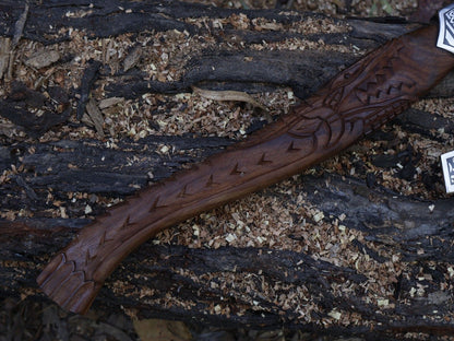 Handmade 22 Inch Viking Tomahawk Axe with Dragon Engraved Hardwood Handle and Leather Sheath