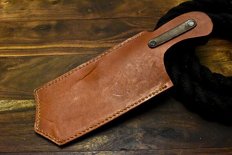 Custom Made Damascus Hard Wood Hunting Clever Chopper Axe Knife with Leather Sheath