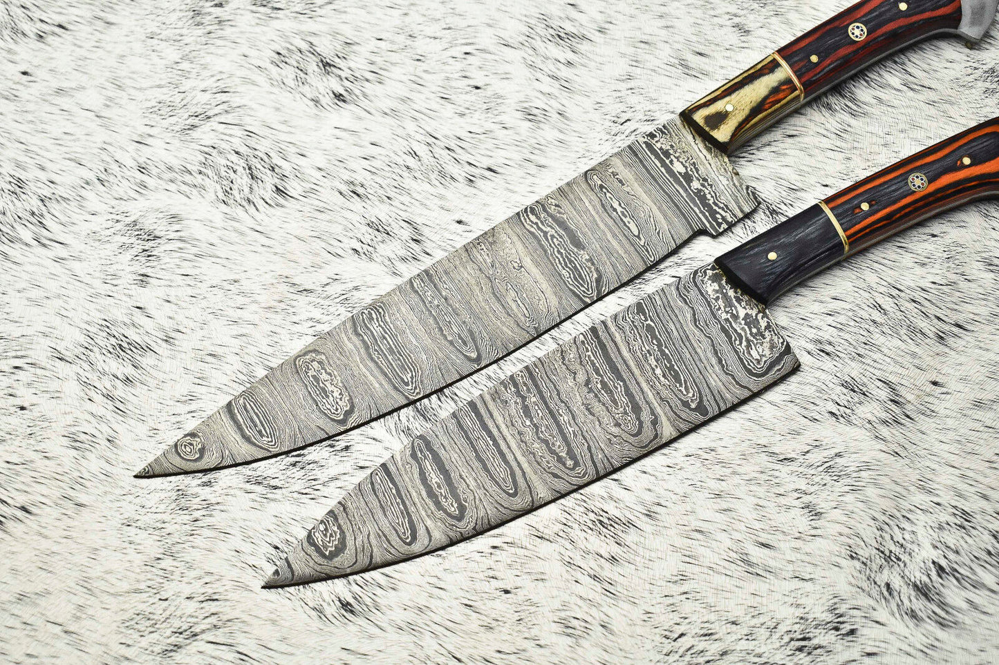 Premium Handmade Damascus Steel Chef Knife Set – 2-Piece Full Tang Kitchen Knives