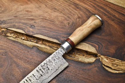 12.0" Handmade Damascus Steel Kitchen Chef Knife – Full Tang Custom Blade