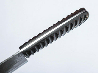 11" Handmade Damascus Steel Serbian Chef Cleaver Chopper Knife with Leather Sheath