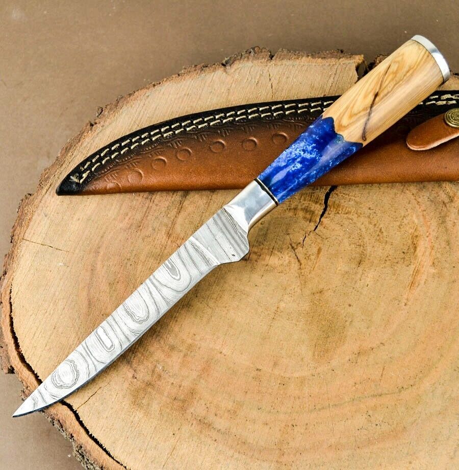 Custom Handmade Damascus Steel Fillet Knife Chef Knife Boning Knife with Resin Handle
