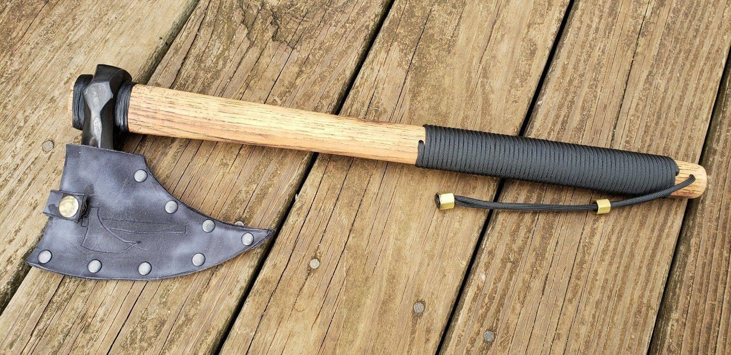 Hand-Forged Bearded Viking Camp Axe | 4140 Steel Hammer Poll Tomahawk
