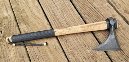 Hand-Forged Bearded Viking Camp Axe | 4140 Steel Hammer Poll Tomahawk