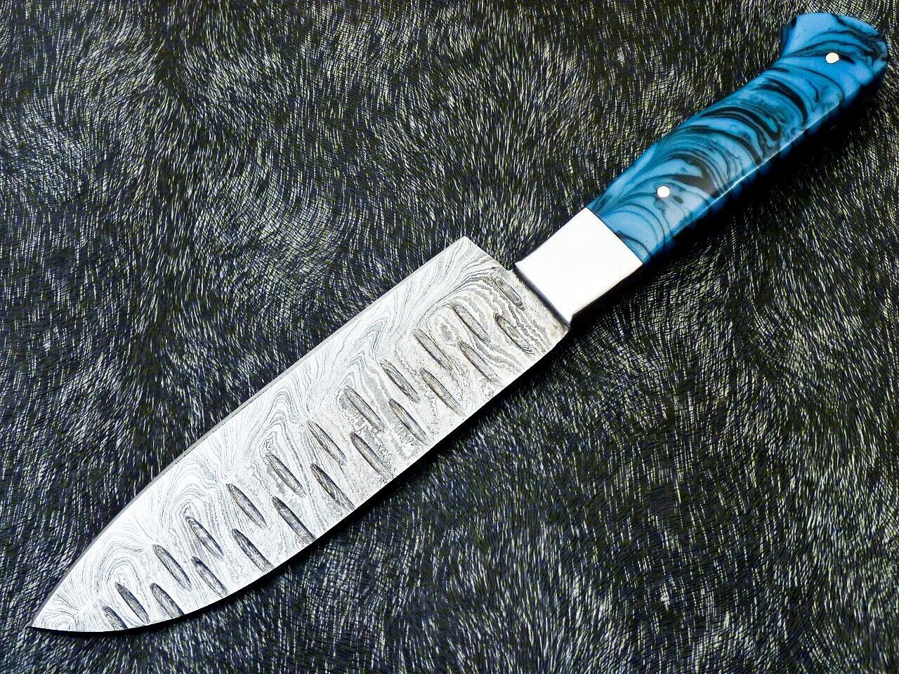 11" Custom Hand Forged Damascus Steel Chef Knife Kitchen Knife with Resin Handle