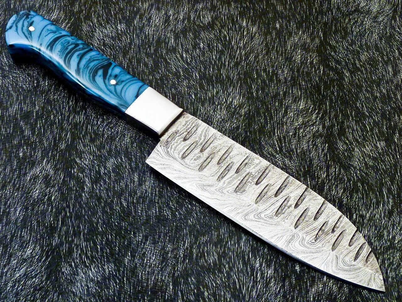 11" Custom Hand Forged Damascus Steel Chef Knife Kitchen Knife with Resin Handle