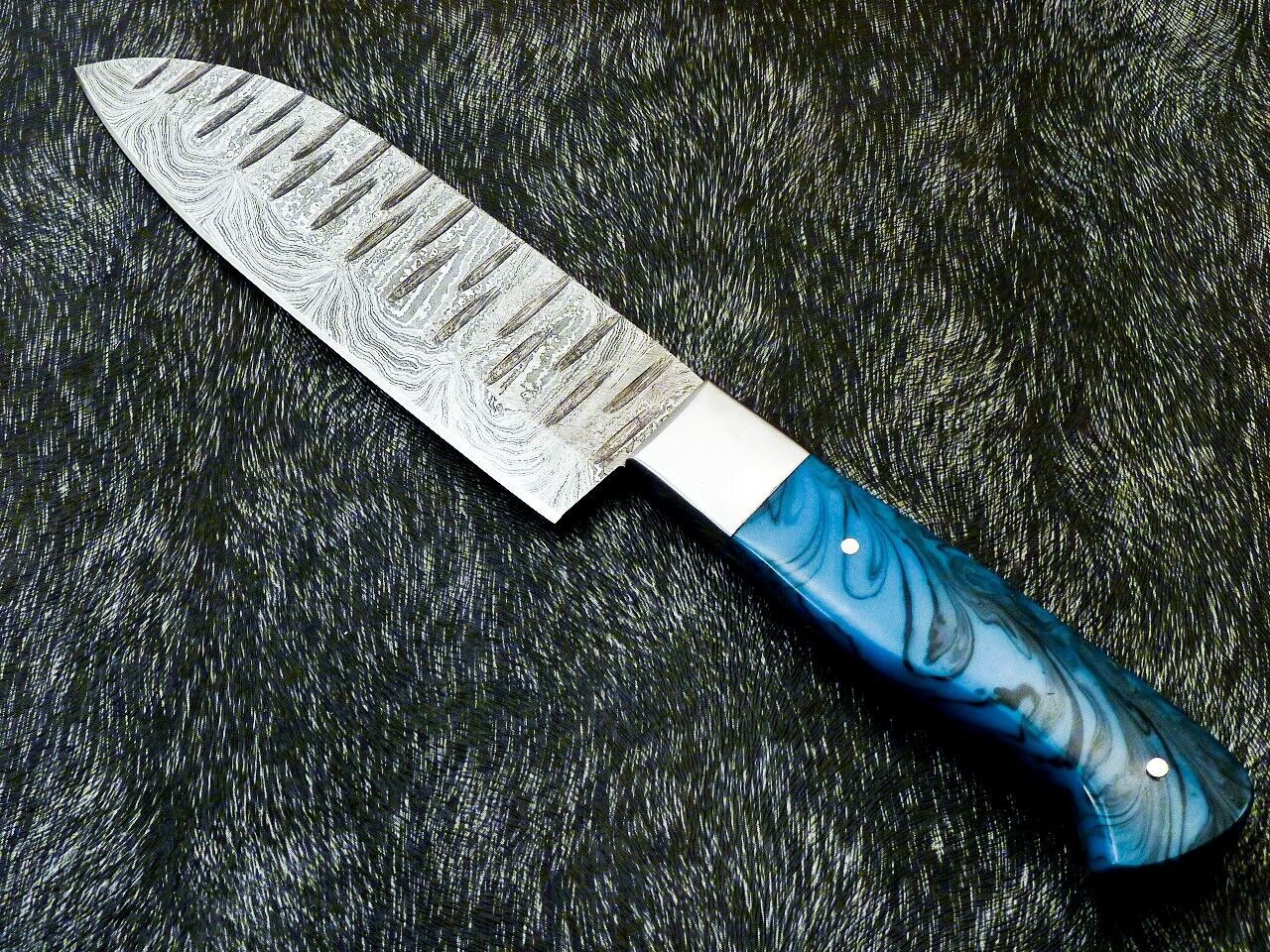 11" Custom Hand Forged Damascus Steel Chef Knife Kitchen Knife with Resin Handle