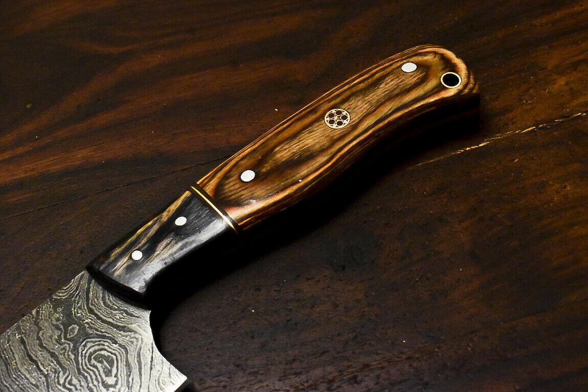 Handmade Damascus Steel Hard Wood Hunting Cleaver Chopper Chef Knife – 12"
