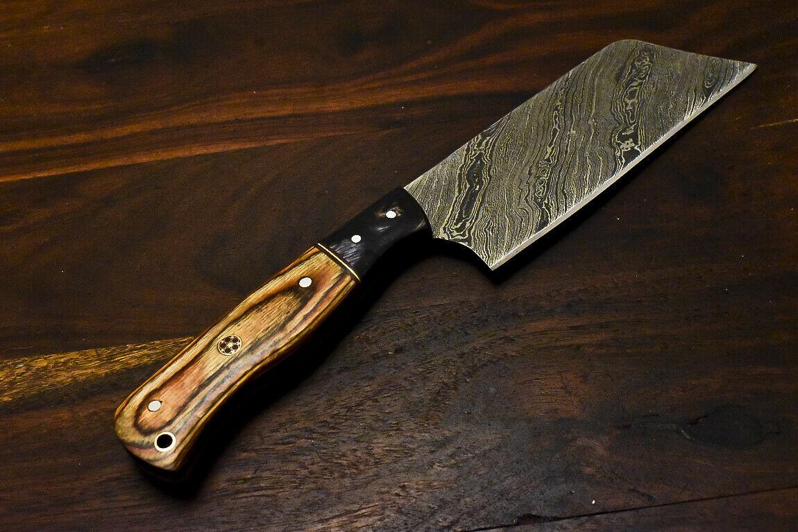 Handmade Damascus Steel Hard Wood Hunting Cleaver Chopper Chef Knife – 12"