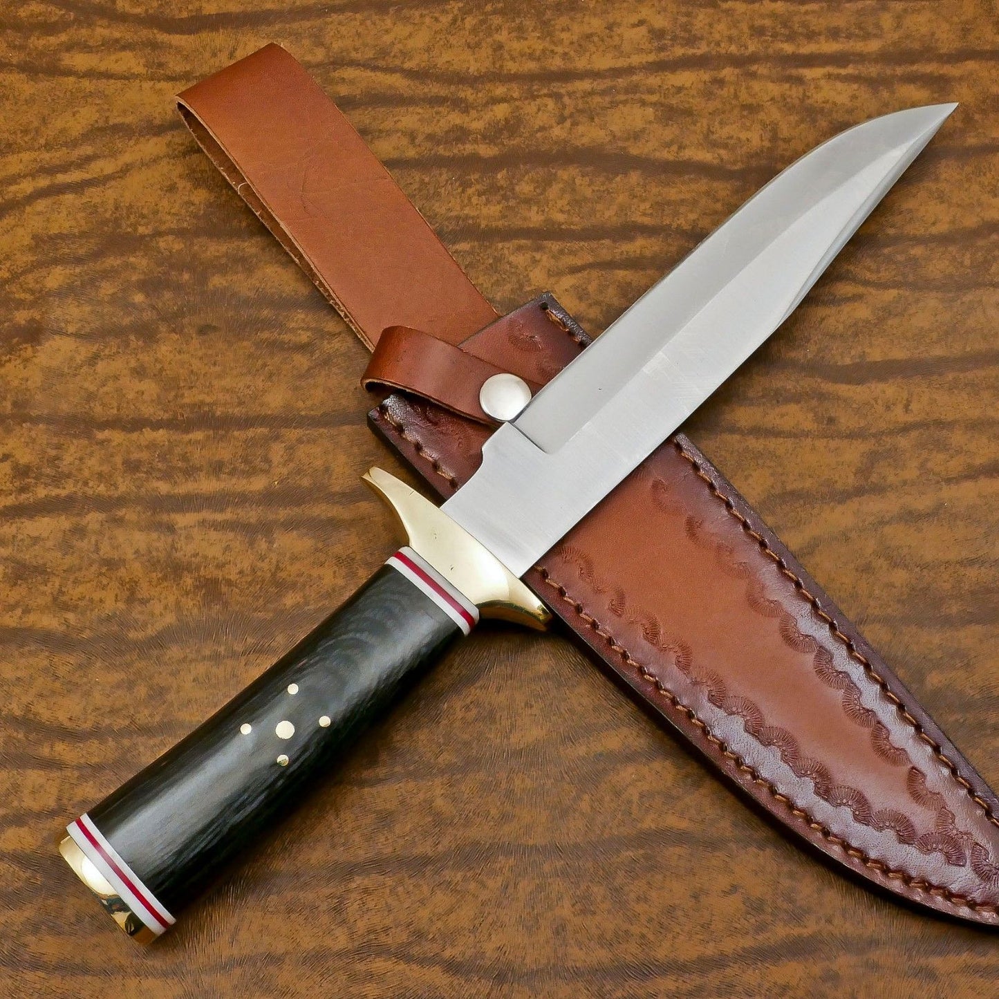Custom Handmade D2 Steel Bowie Knife | 12" Hunting & Camping Fixed Blade