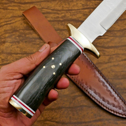 Custom Handmade D2 Steel Bowie Knife | 12" Hunting & Camping Fixed Blade
